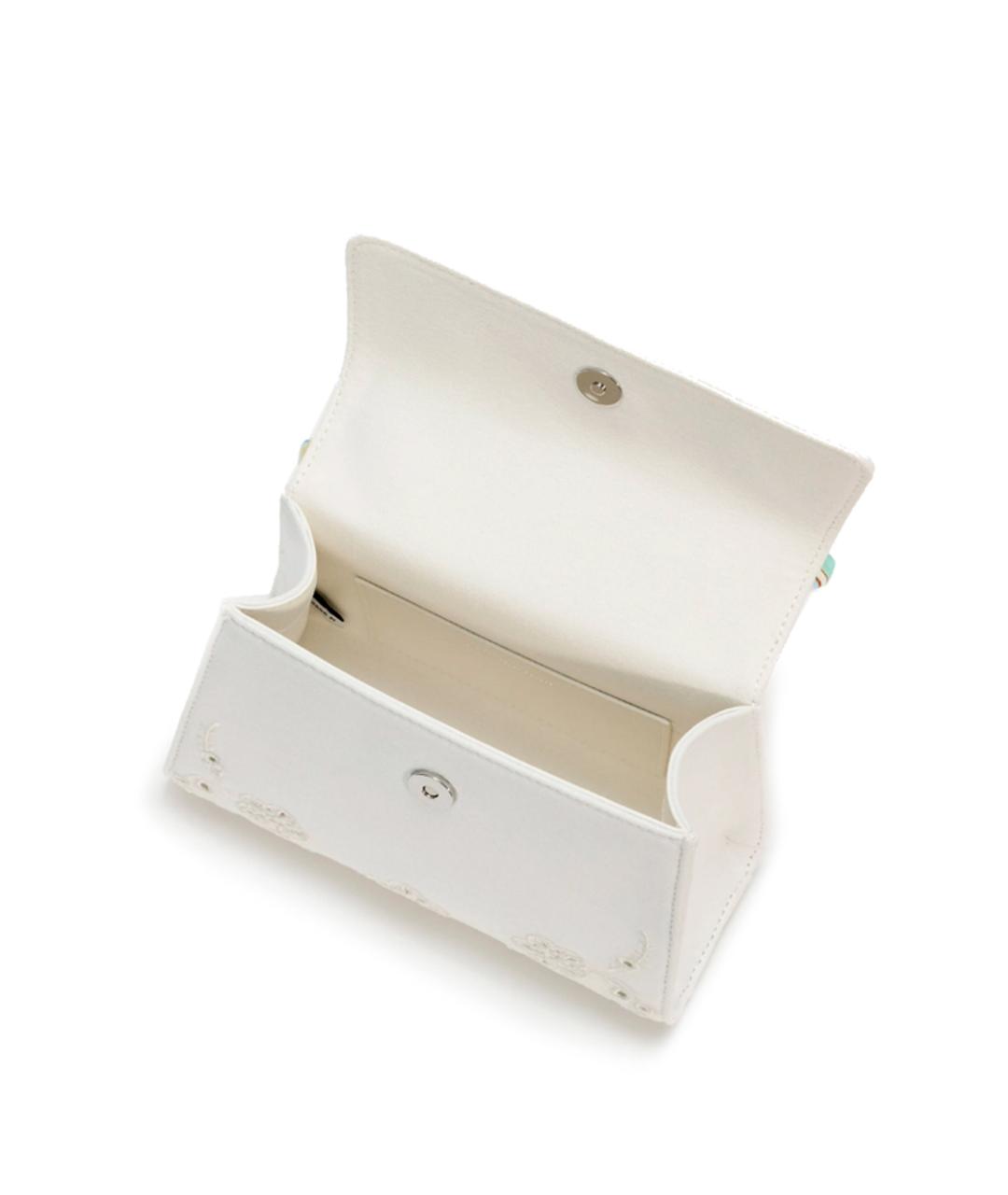 SELF-PORTRAIT Белая кожаная сумка с короткими ручками, фото 4