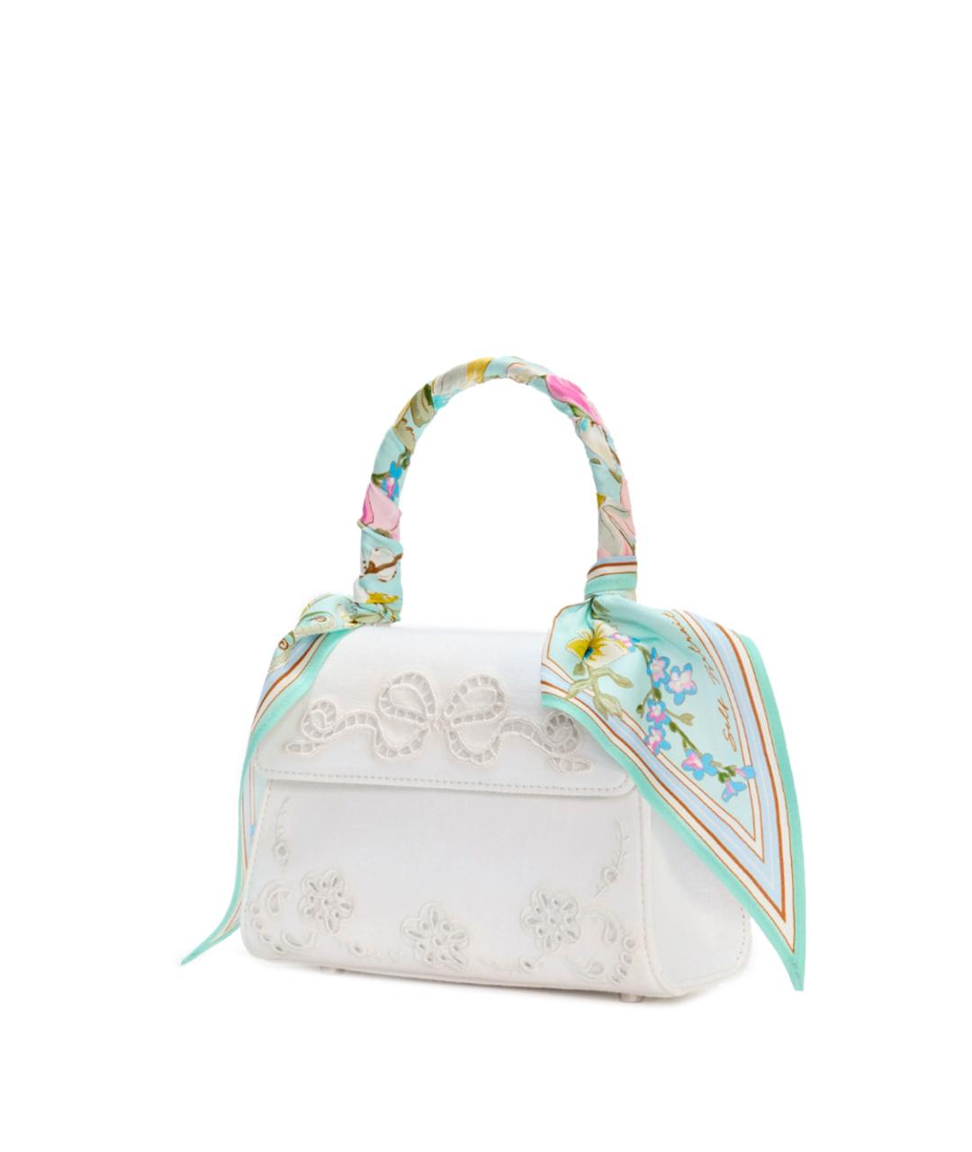 SELF-PORTRAIT Белая кожаная сумка с короткими ручками, фото 3