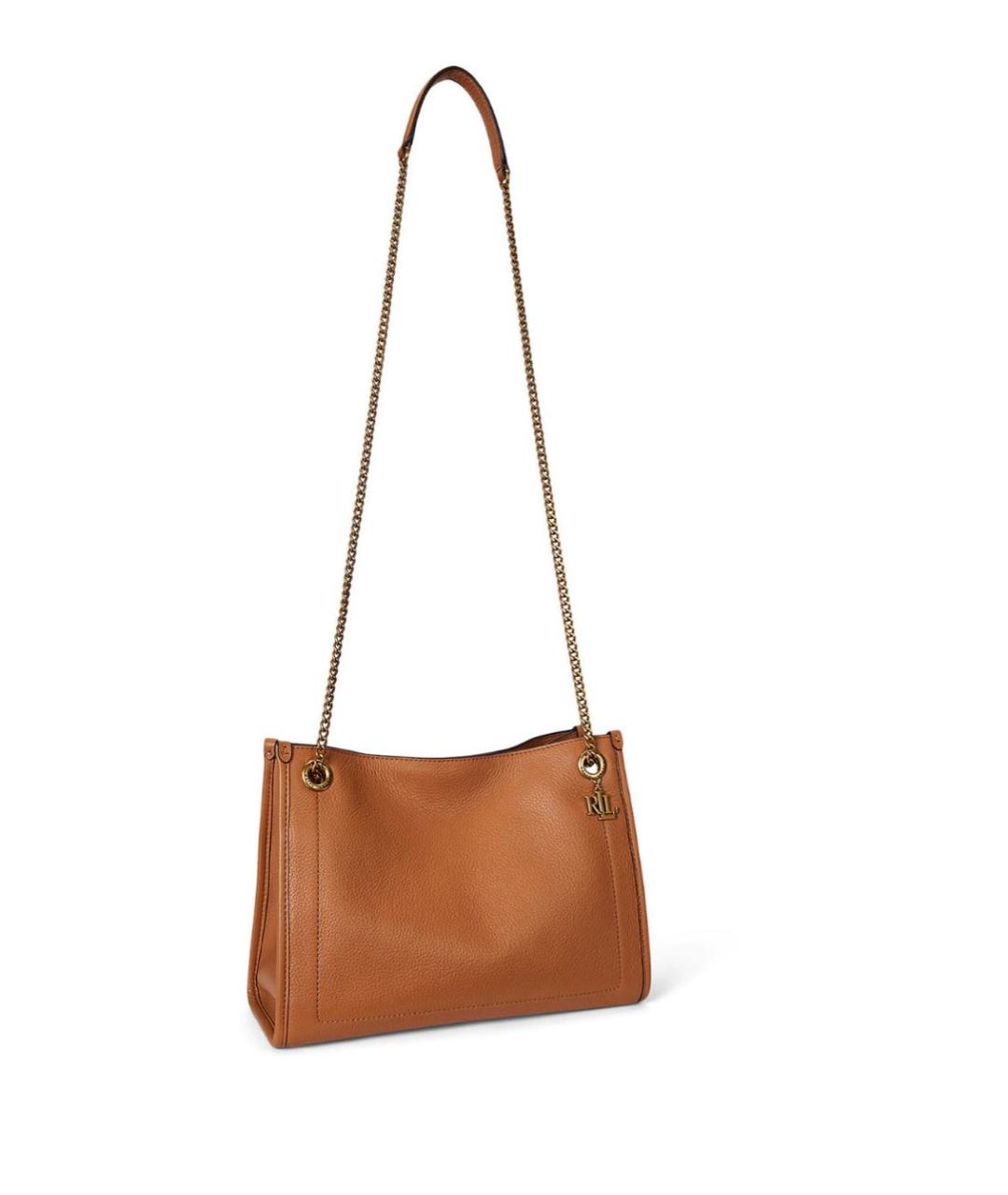 RALPH LAUREN Коричневая кожаная сумка через плечо, фото 7