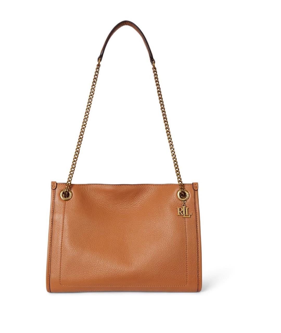 RALPH LAUREN Коричневая кожаная сумка через плечо, фото 8