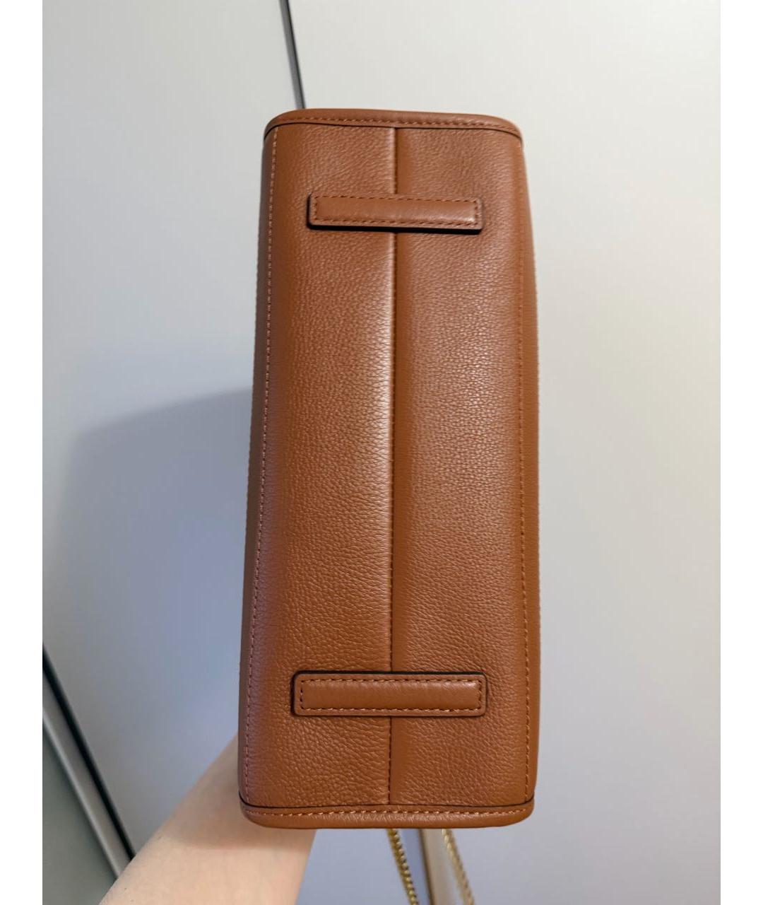 RALPH LAUREN Коричневая кожаная сумка через плечо, фото 5