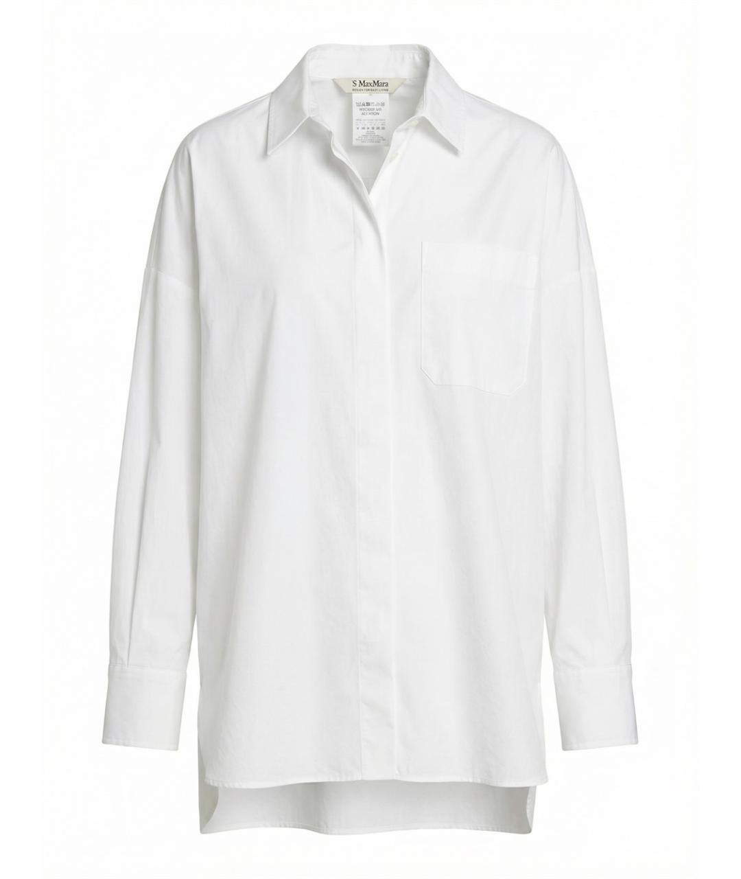 MAX MARA Белая хлопковая рубашка, фото 1