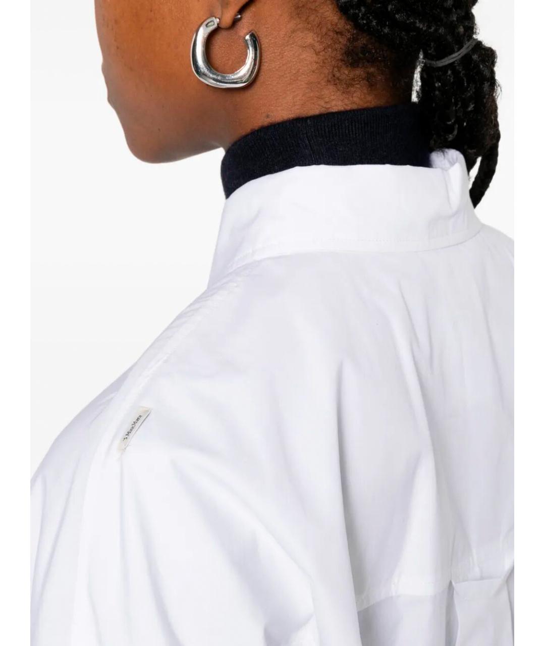 MAX MARA Белая хлопковая рубашка, фото 4