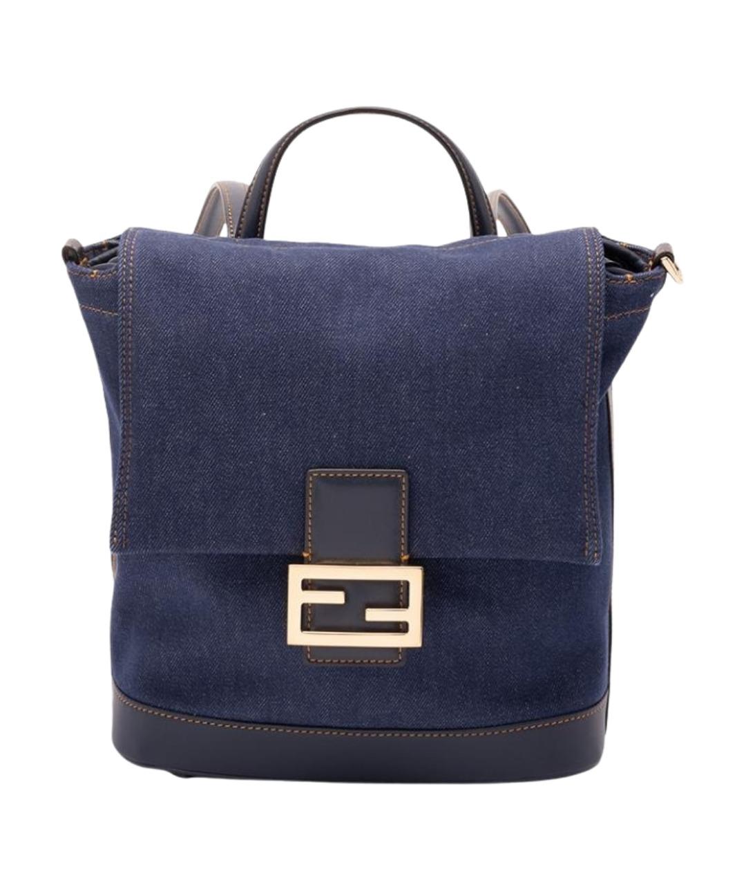 FENDI Синий тканевый рюкзак, фото 1