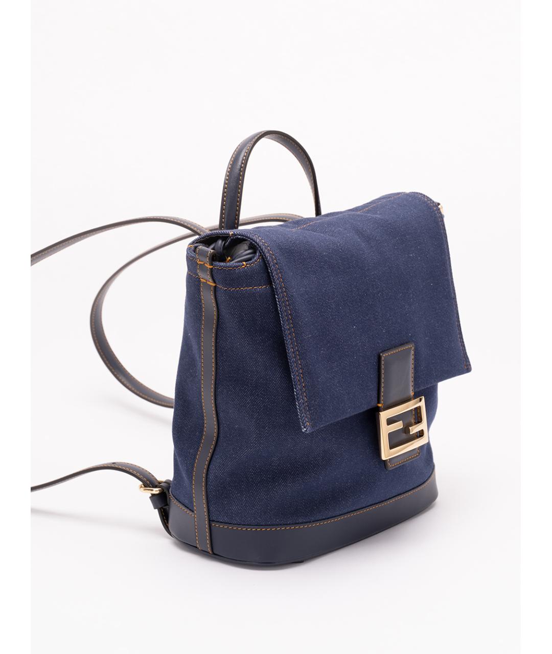 FENDI Синий тканевый рюкзак, фото 3