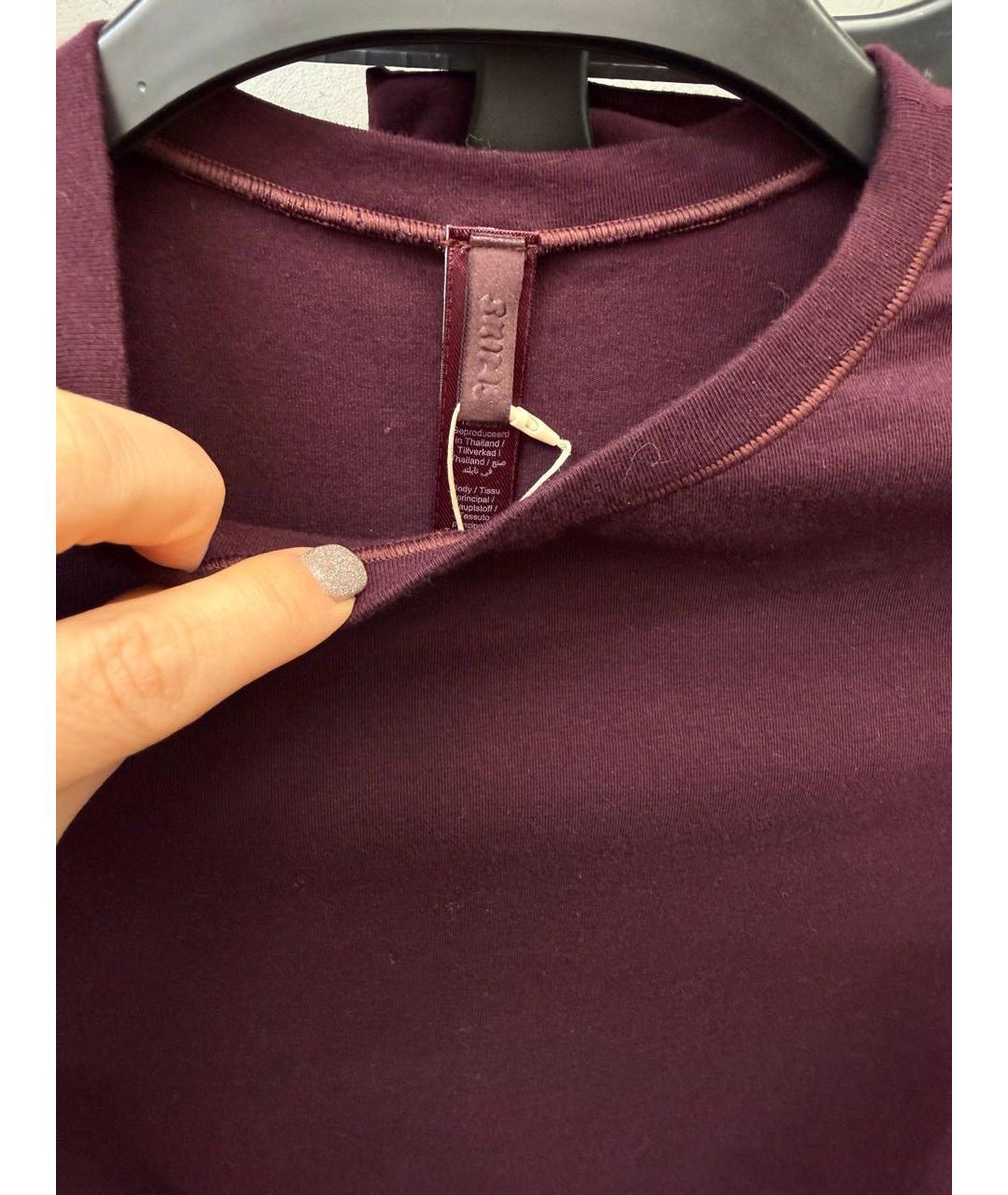 SKIMS Бордовый хлопковый костюм с брюками, фото 3