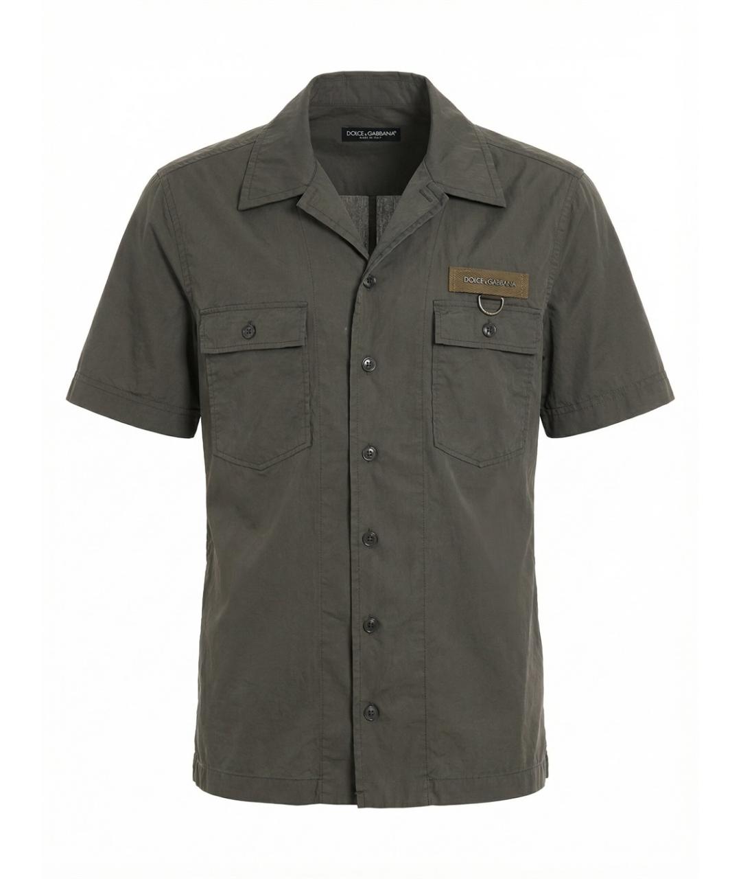 DOLCE&GABBANA Серая хлопковая кэжуал рубашка, фото 1