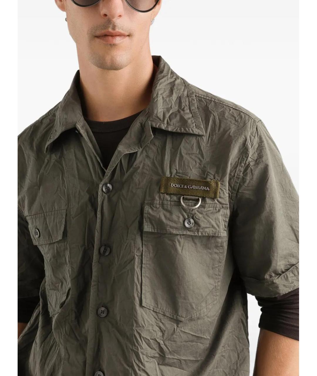 DOLCE&GABBANA Серая хлопковая кэжуал рубашка, фото 3