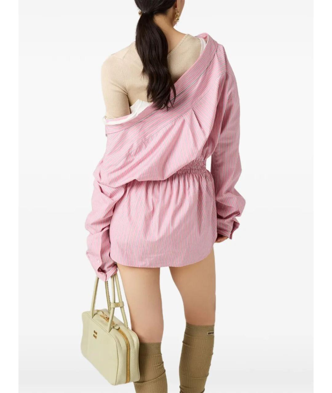 MIU MIU Розовое хлопковое повседневное платье, фото 6