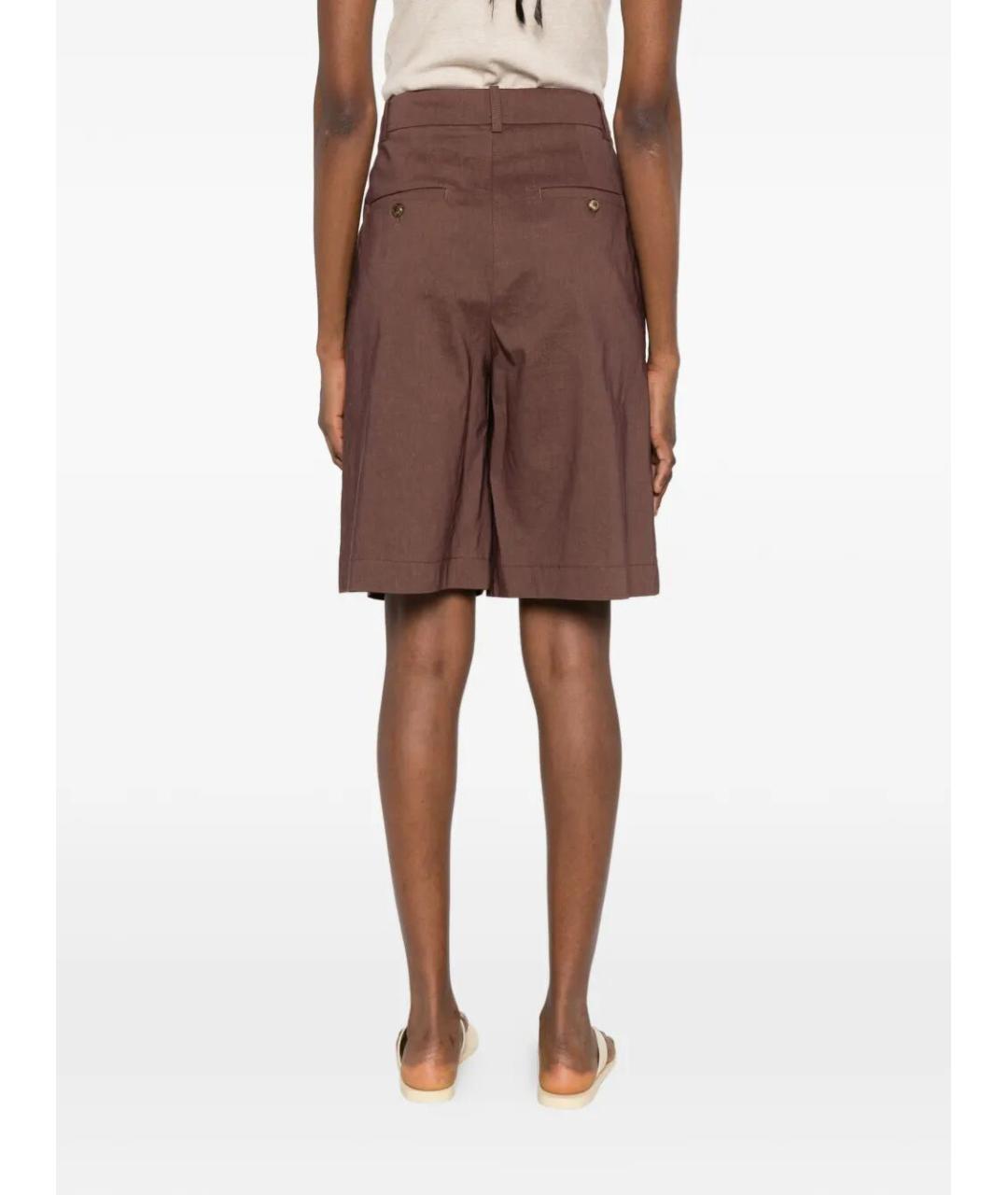 PINKO Коричневые льняные шорты, фото 4