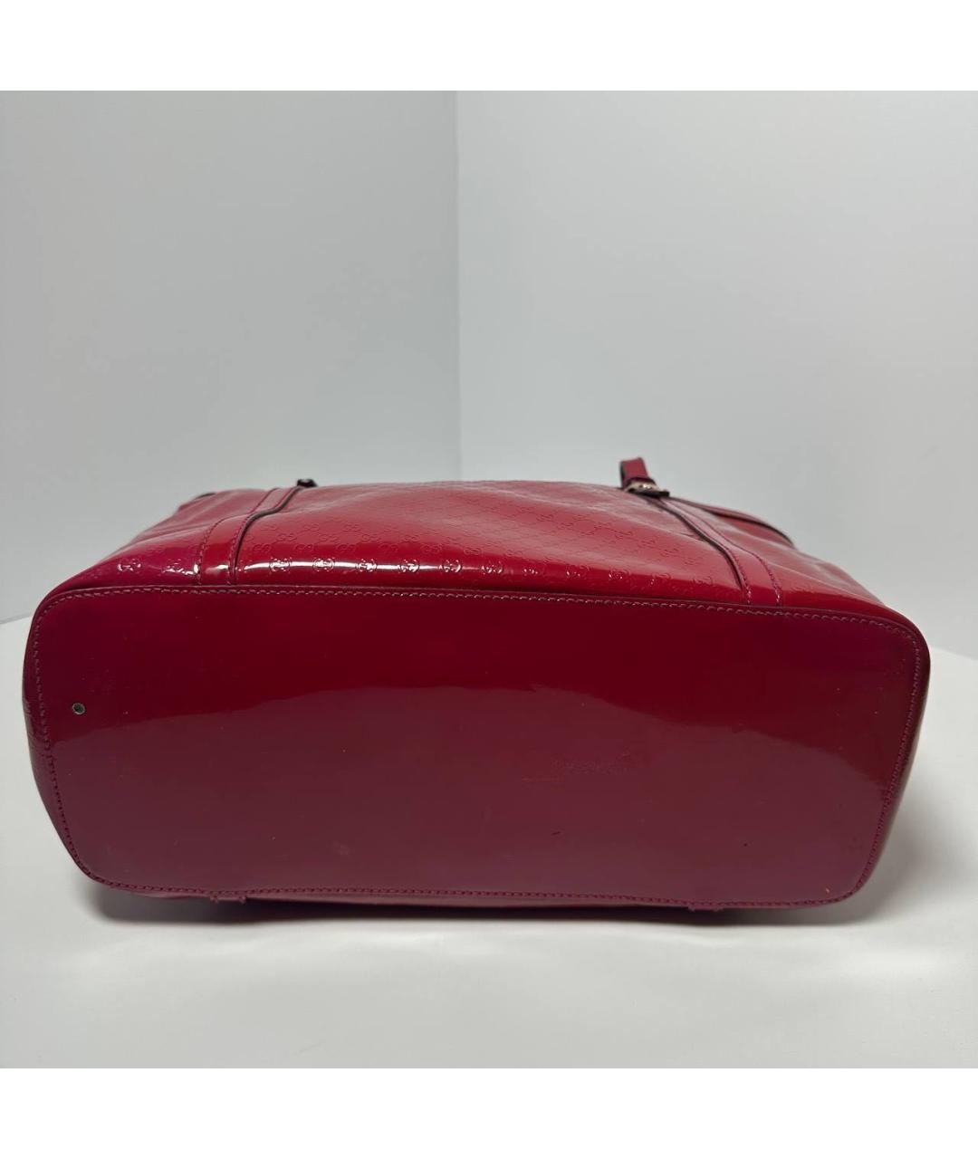 GUCCI Красная сумка тоут из лакированной кожи, фото 3