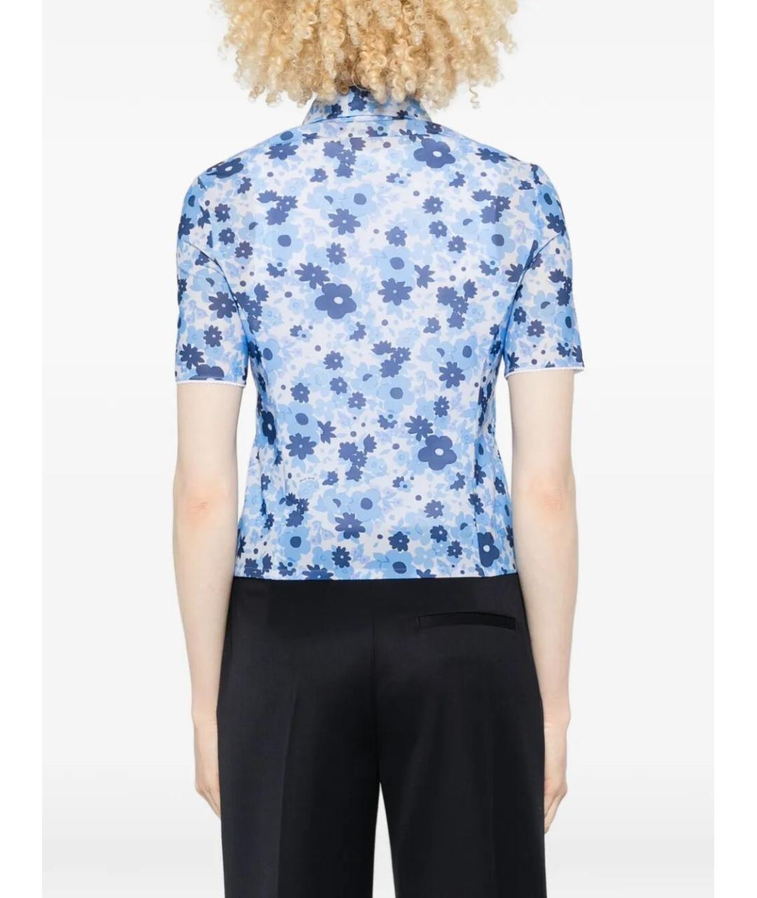 MIU MIU Голубая полиамидовая рубашка, фото 4