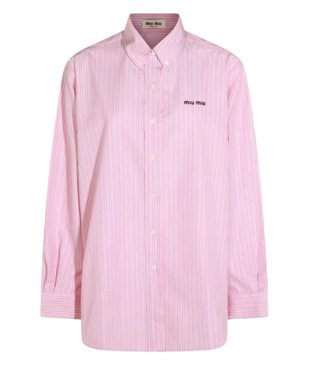 MIU MIU Розовая хлопковая рубашка, фото 1