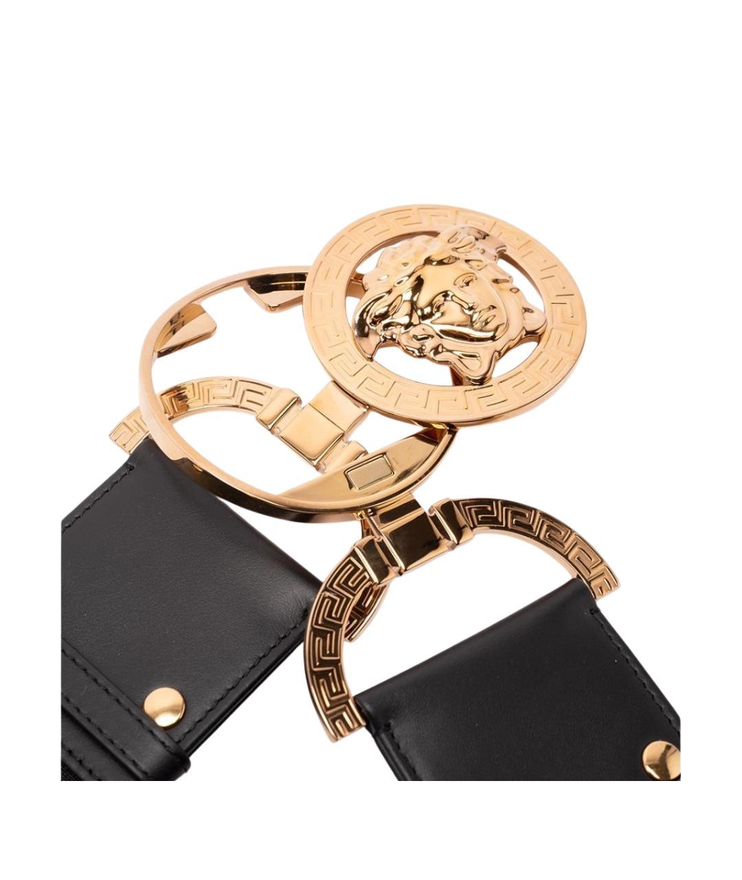 VERSACE Черный кожаный ремень, фото 3