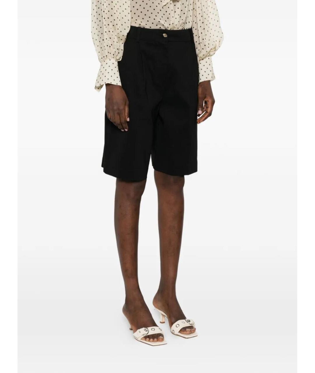 PINKO Черные льняные шорты, фото 5