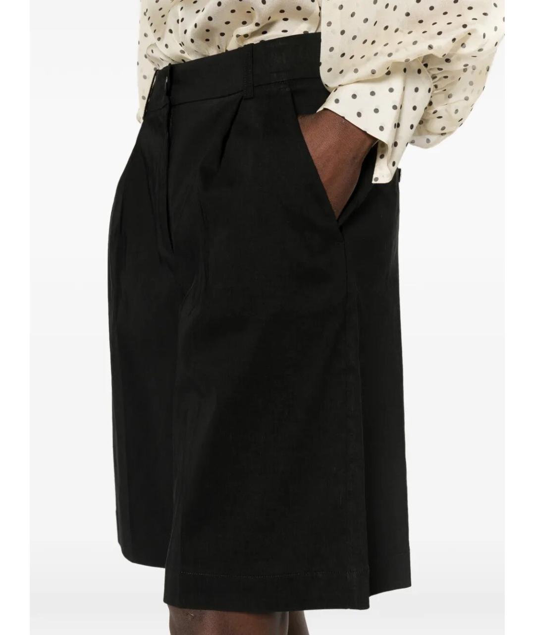 PINKO Черные льняные шорты, фото 4