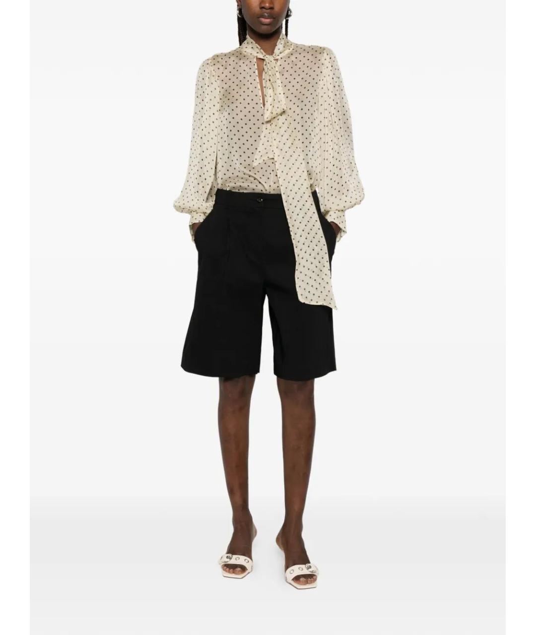 PINKO Черные льняные шорты, фото 2