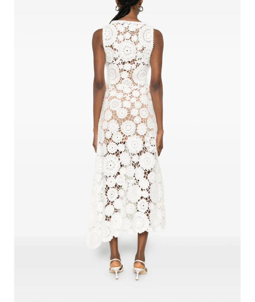 SELF-PORTRAIT Белое хлопковое повседневное платье, фото 4