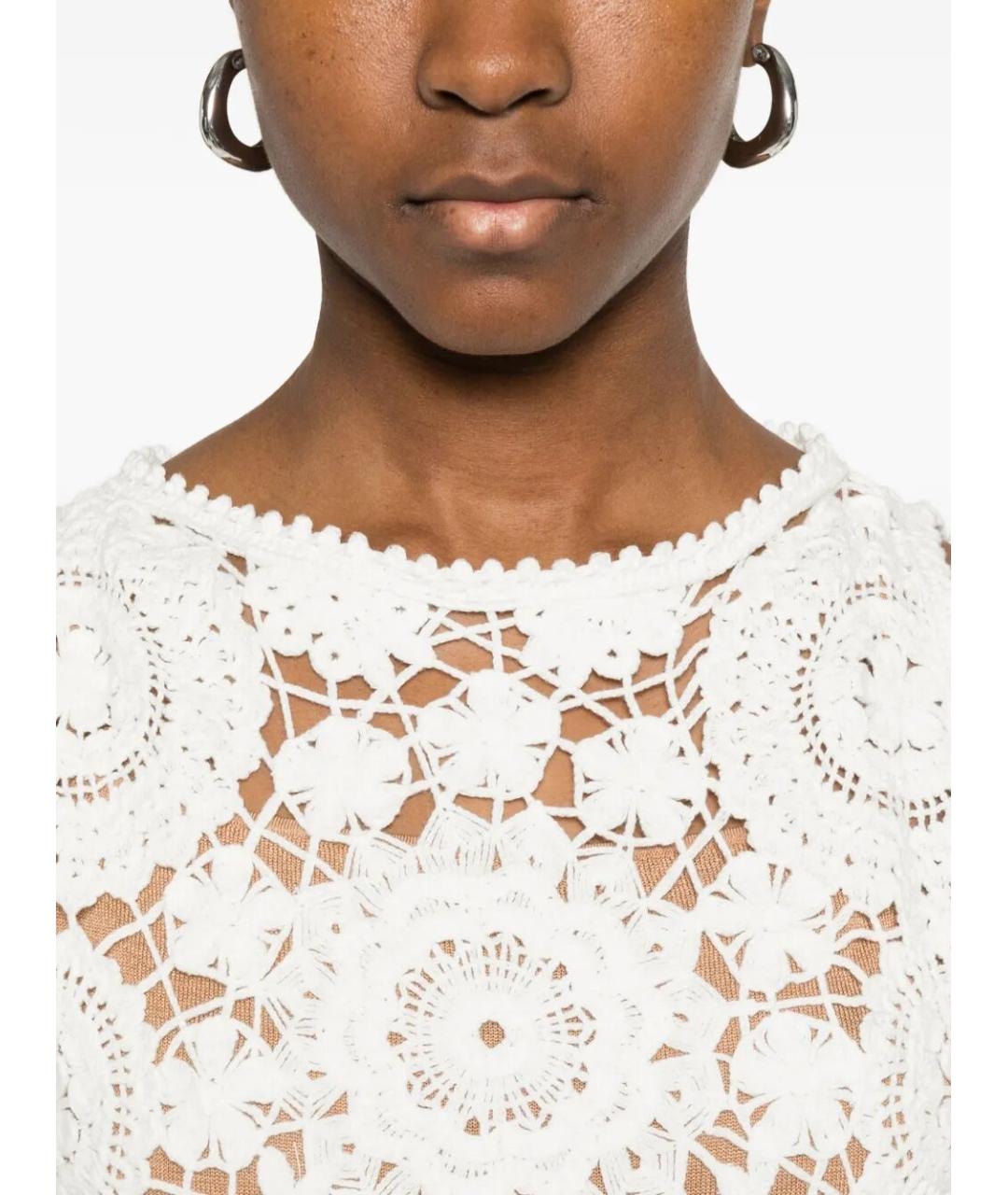 SELF-PORTRAIT Белое хлопковое повседневное платье, фото 5