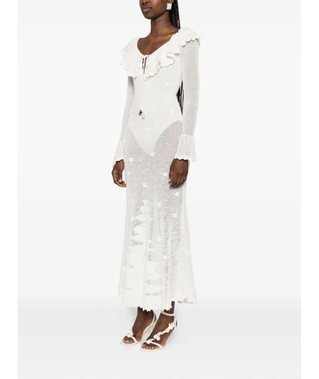 SELF-PORTRAIT Белое хлопковое коктейльное платье, фото 4