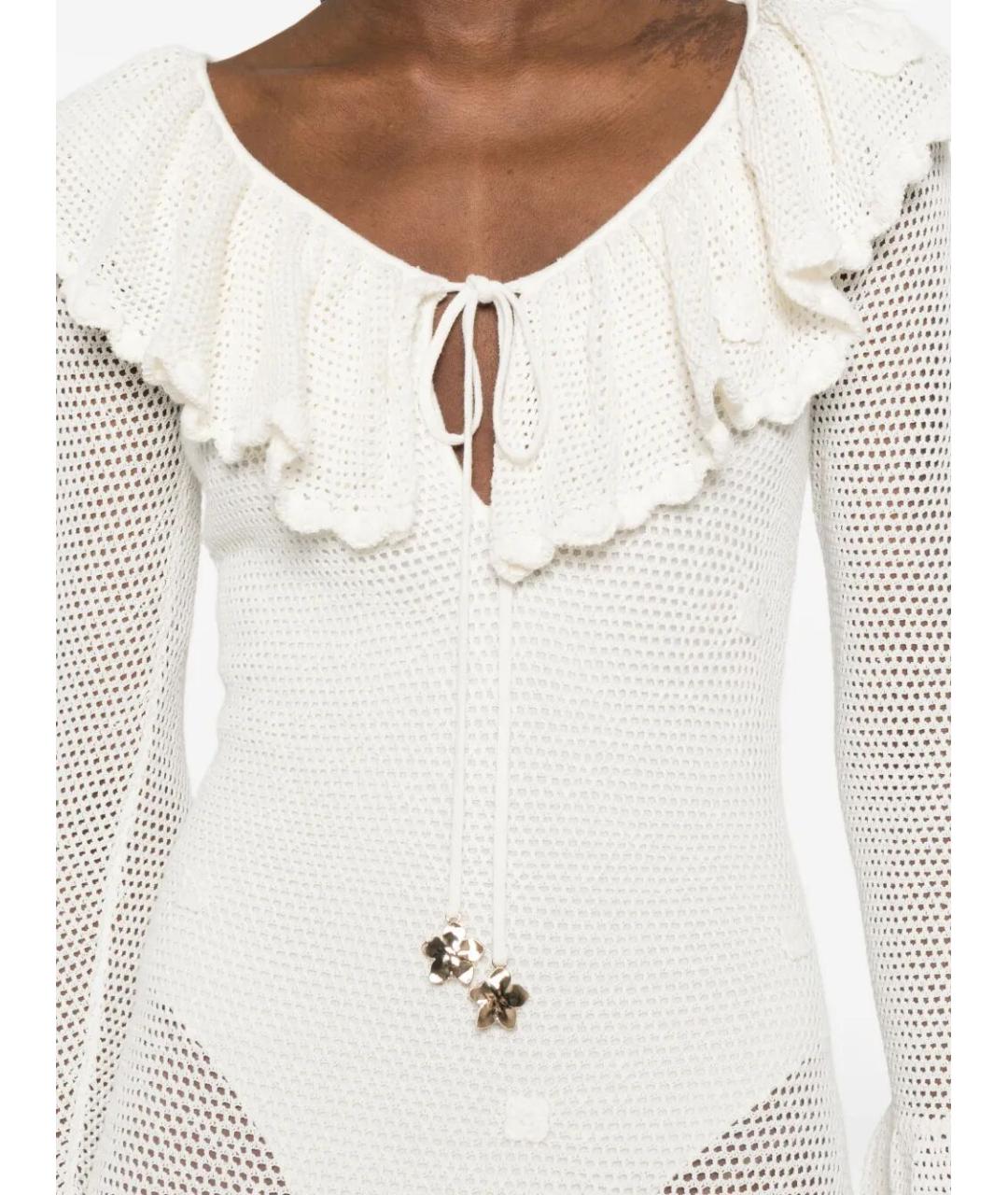 SELF-PORTRAIT Белое хлопковое коктейльное платье, фото 5