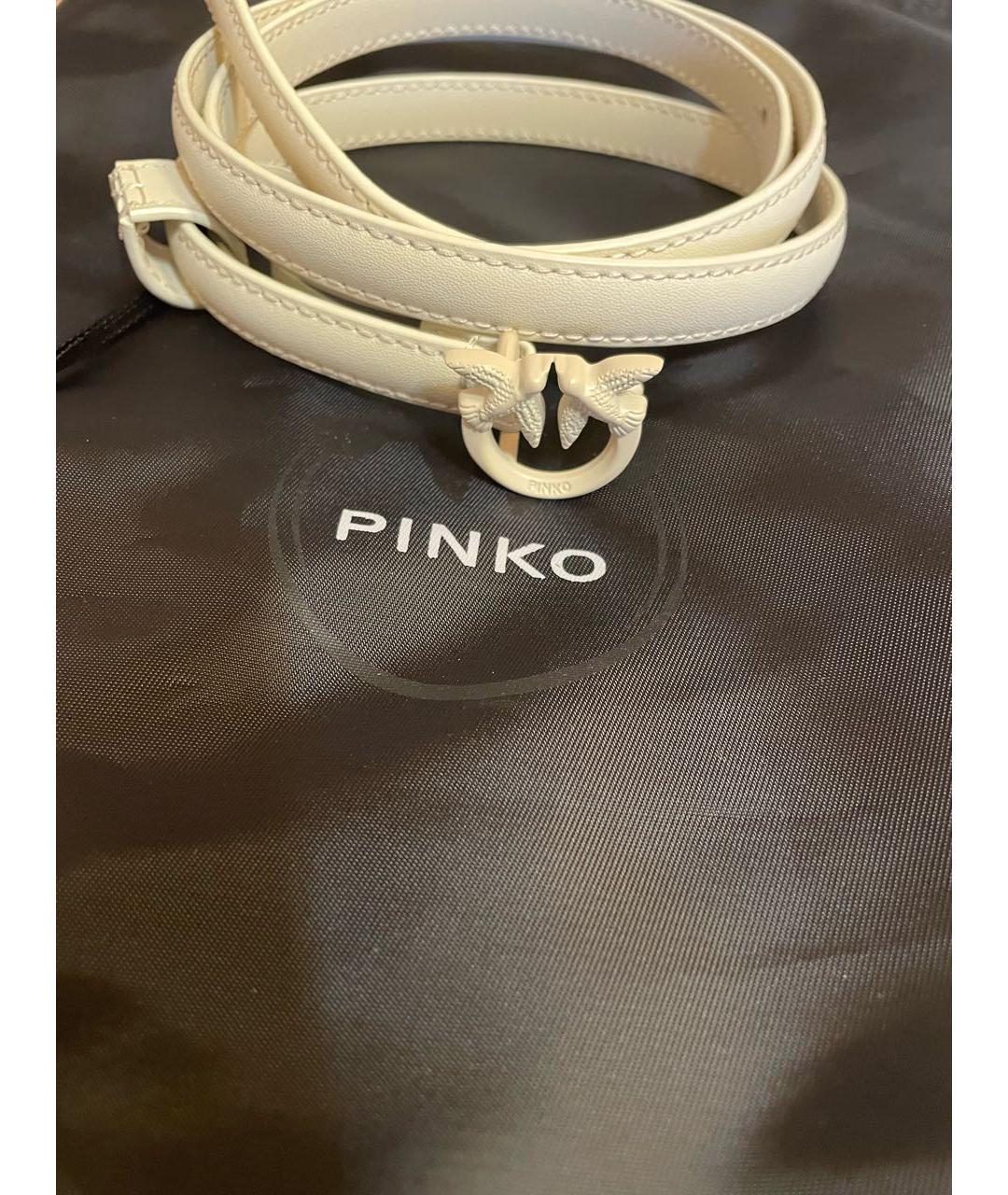 PINKO Белый кожаный ремень, фото 4