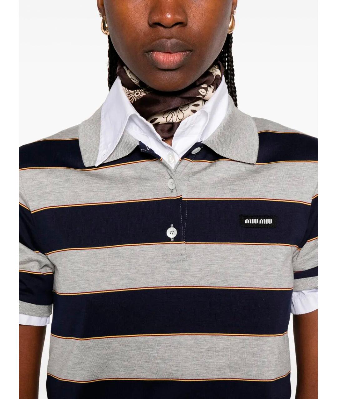 MIU MIU Мульти хлопковая футболка, фото 5