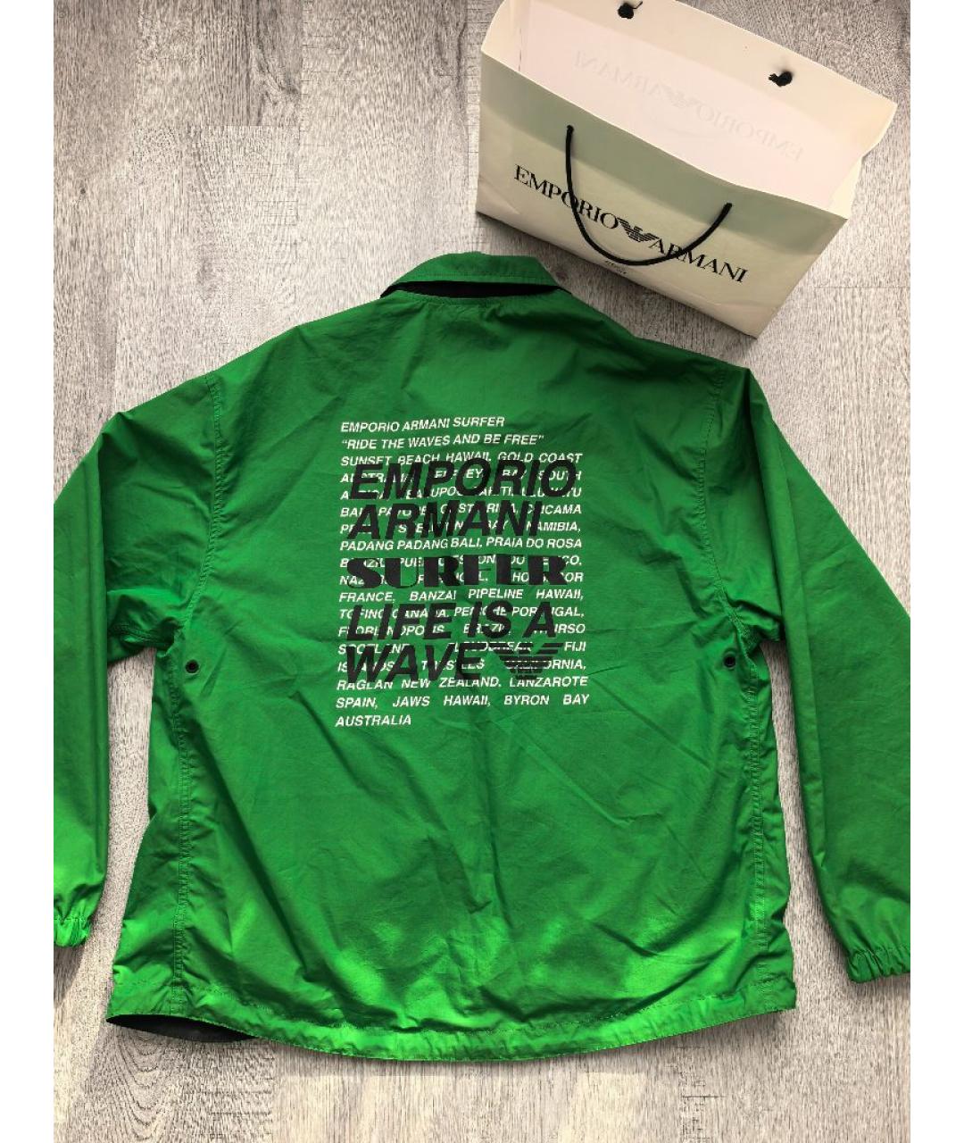 EMPORIO ARMANI Зеленая полиамидовая куртка, фото 5