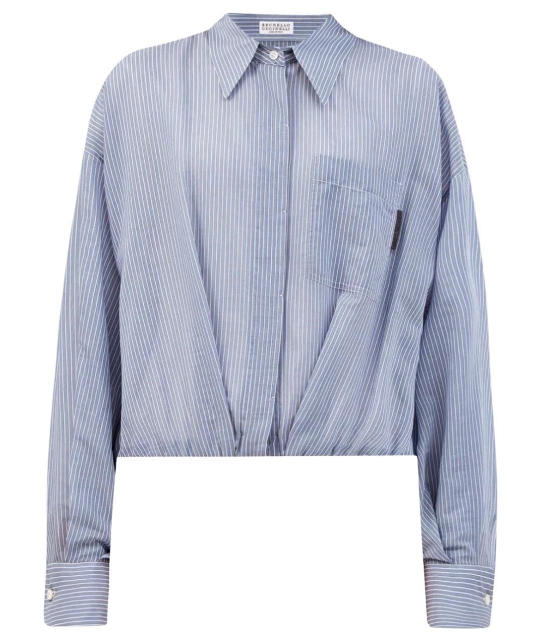 BRUNELLO CUCINELLI Голубая хлопковая рубашка, фото 1