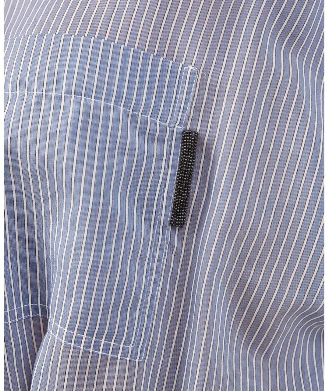 BRUNELLO CUCINELLI Голубая хлопковая рубашка, фото 3