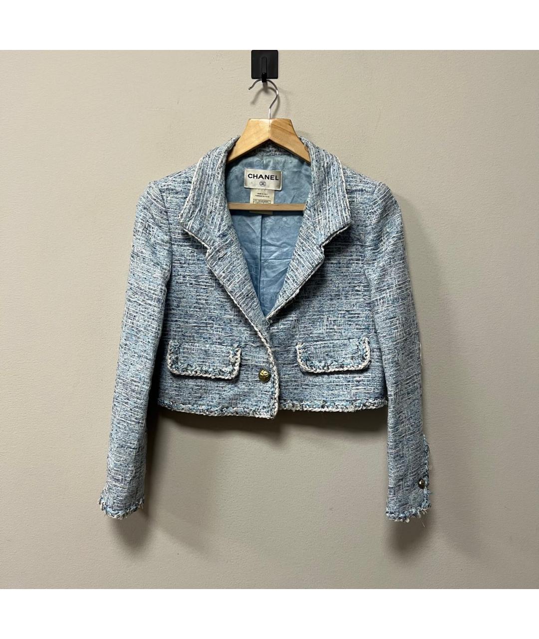 CHANEL Голубой жакет/пиджак, фото 7