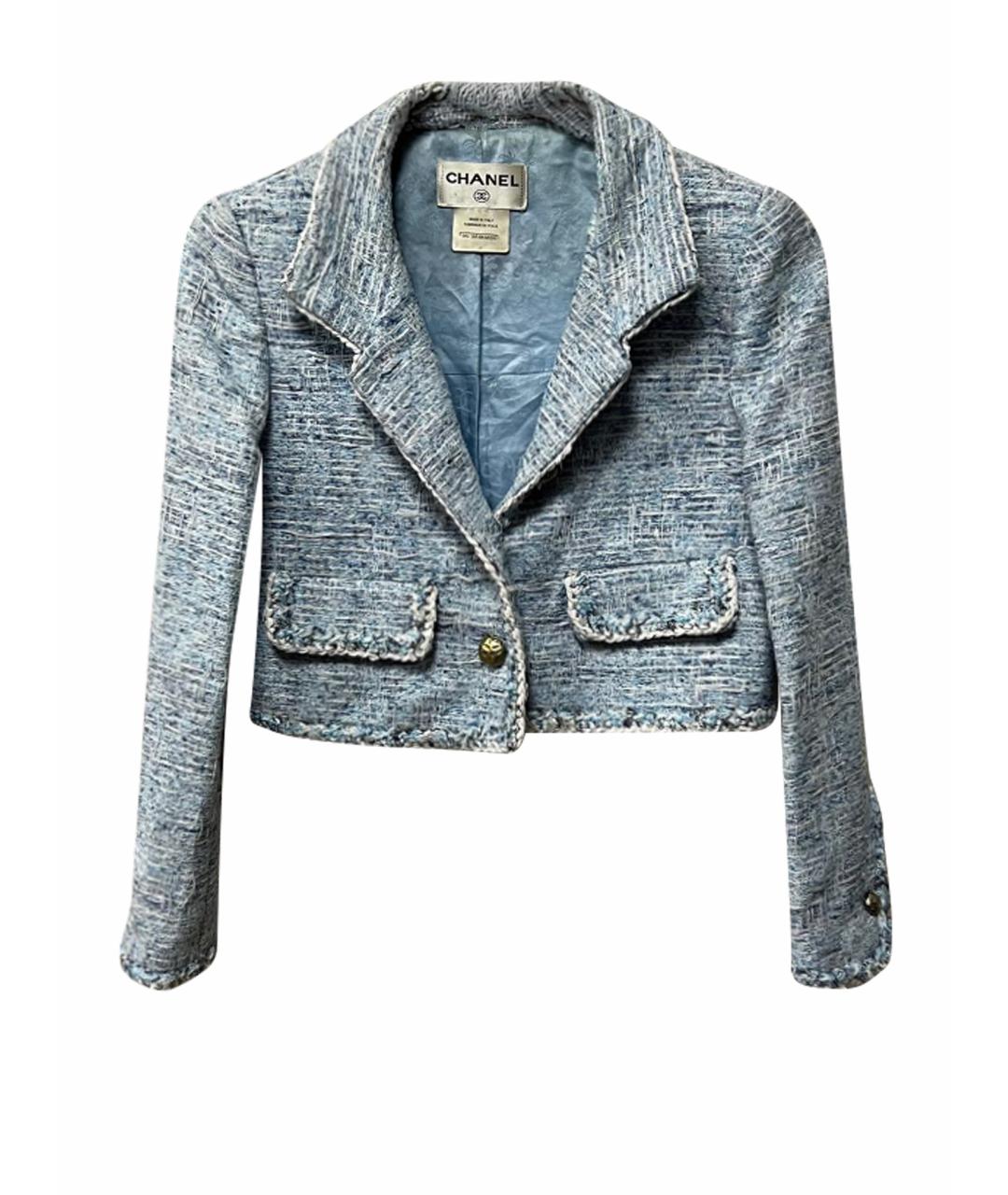 CHANEL Голубой жакет/пиджак, фото 1