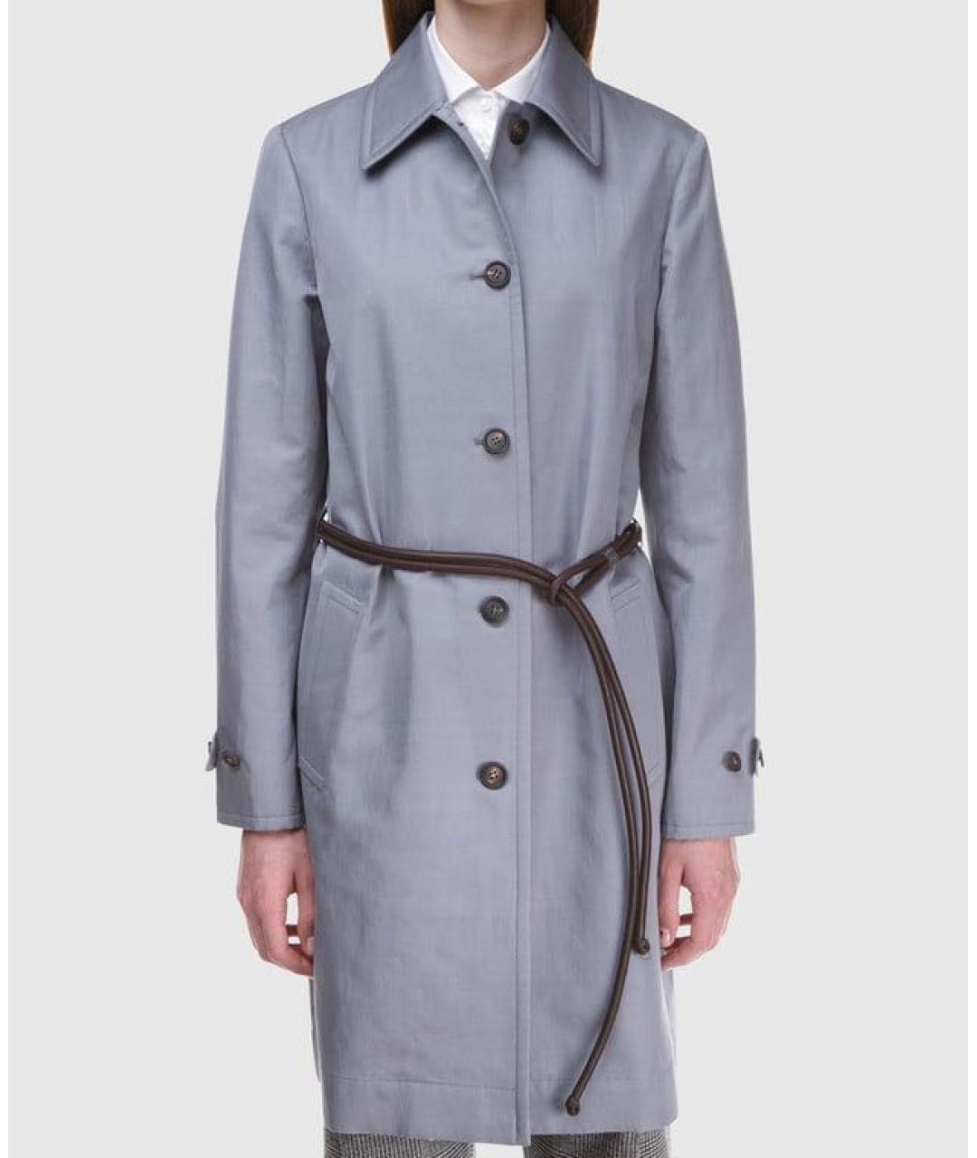 BRUNELLO CUCINELLI Голубой хлопковый тренч/плащ, фото 2