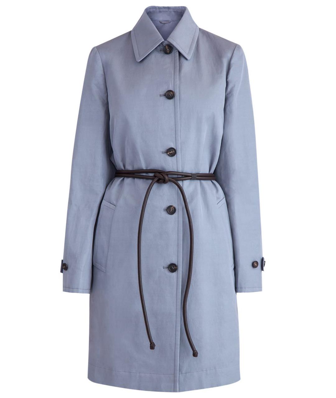 BRUNELLO CUCINELLI Голубой хлопковый тренч/плащ, фото 7