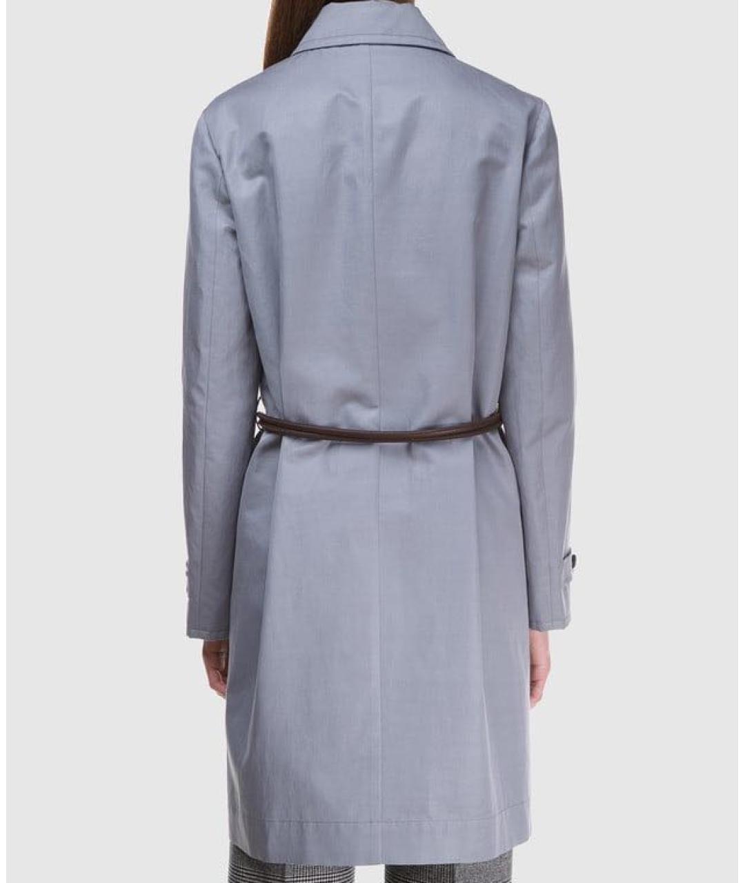 BRUNELLO CUCINELLI Голубой хлопковый тренч/плащ, фото 4