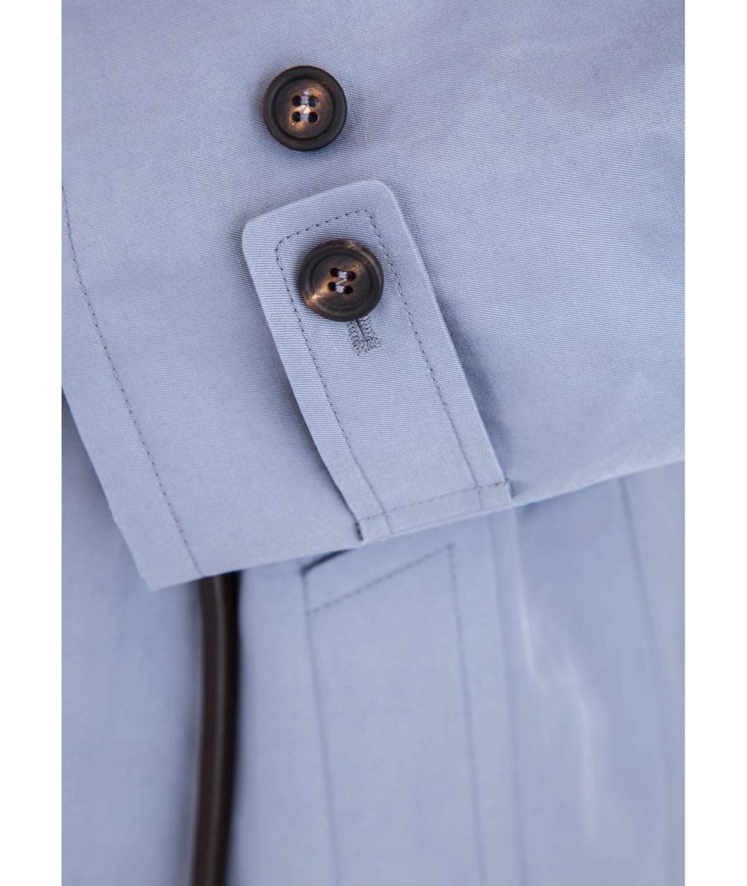 BRUNELLO CUCINELLI Голубой хлопковый тренч/плащ, фото 5