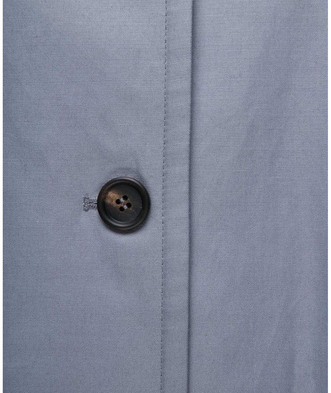 BRUNELLO CUCINELLI Голубой хлопковый тренч/плащ, фото 3