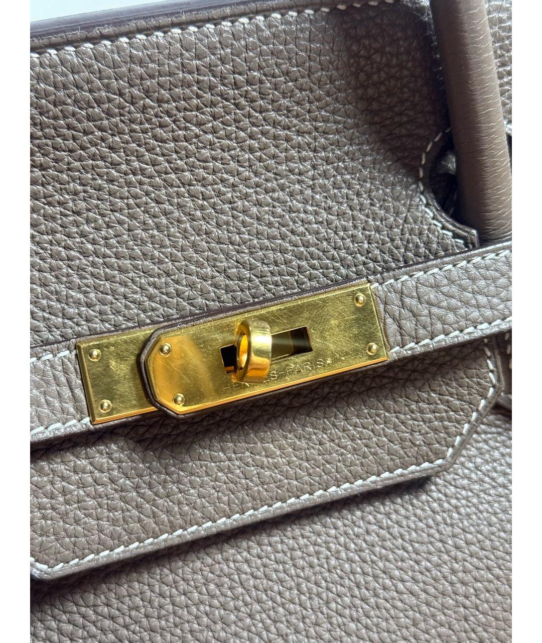 HERMES Коричневая кожаная сумка с короткими ручками, фото 8