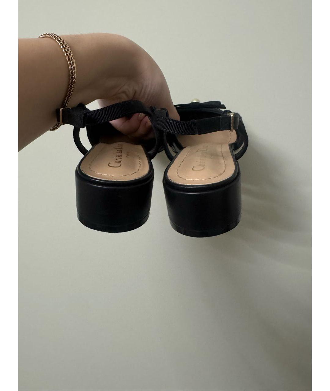 CHRISTIAN DIOR Черные кожаные балетки, фото 4