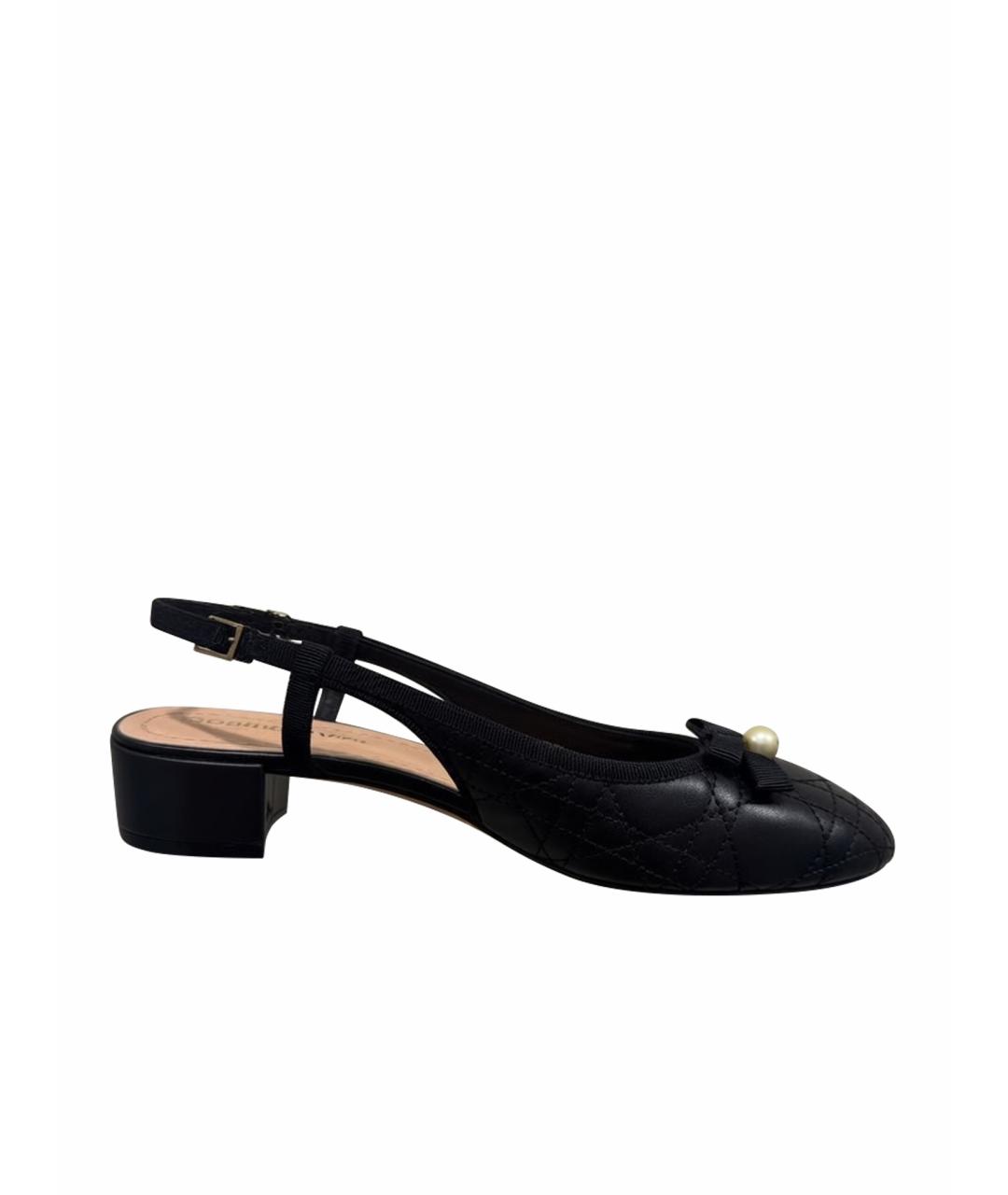 CHRISTIAN DIOR Черные кожаные балетки, фото 1