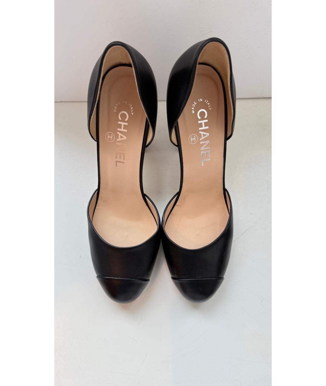 CHANEL Черные кожаные туфли, фото 2