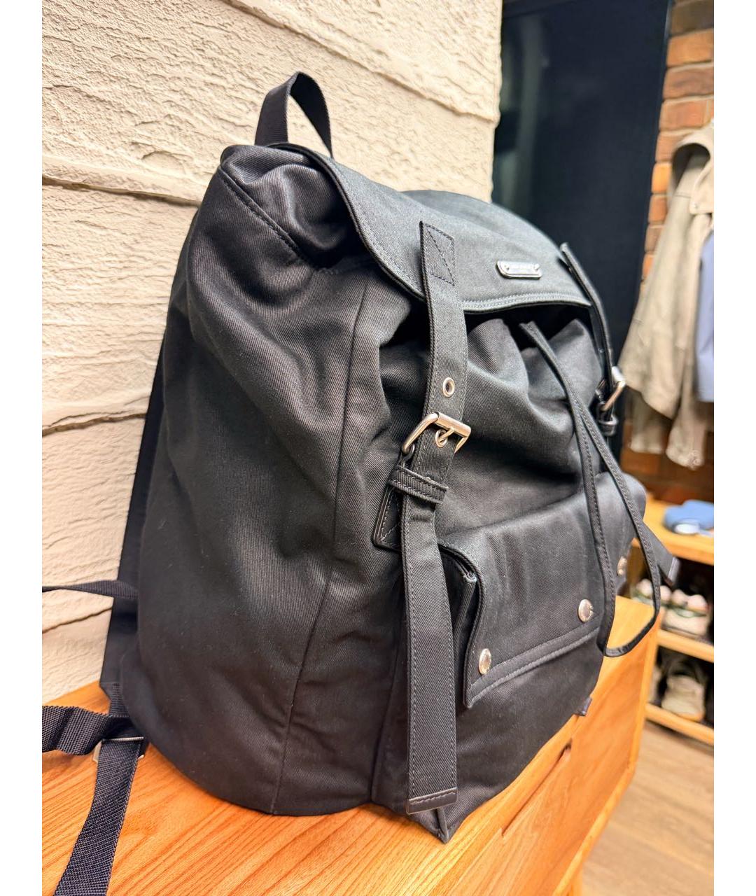 SAINT LAURENT Черный хлопковый рюкзак, фото 4