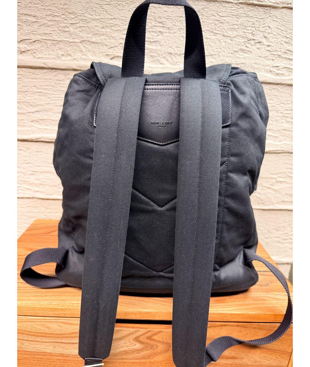 SAINT LAURENT Черный хлопковый рюкзак, фото 3