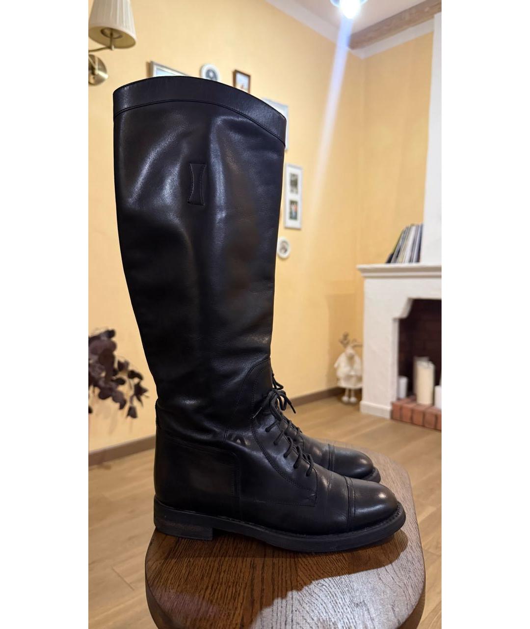 GUCCI Черные кожаные сапоги, фото 6