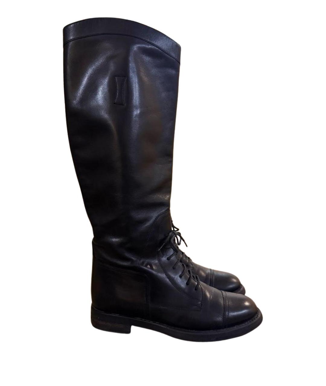 GUCCI Черные кожаные сапоги, фото 1