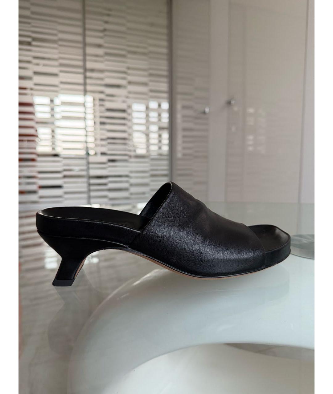 LOEWE Черные кожаные мюли, фото 8