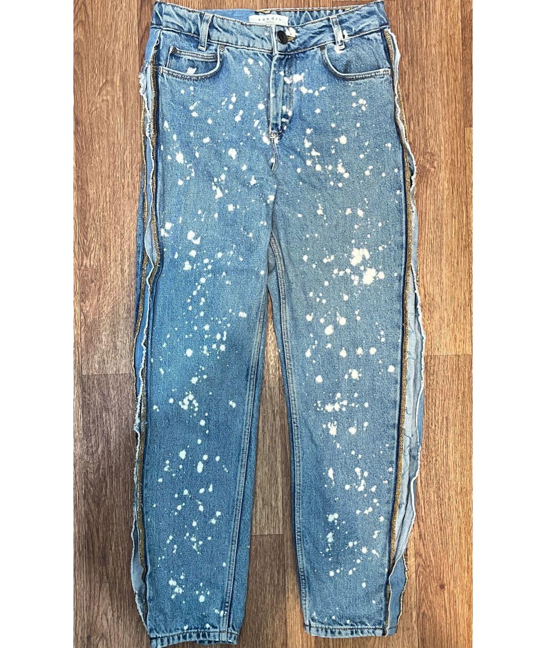 SANDRO Голубые хлопковые джинсы слим, фото 7