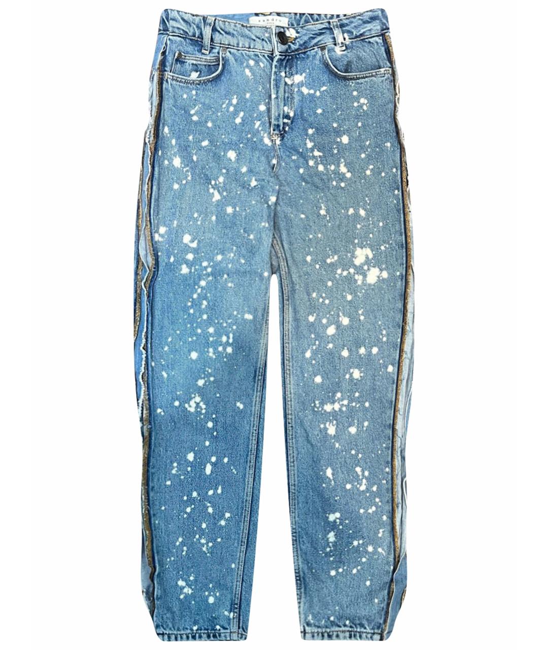 SANDRO Голубые хлопковые джинсы слим, фото 1