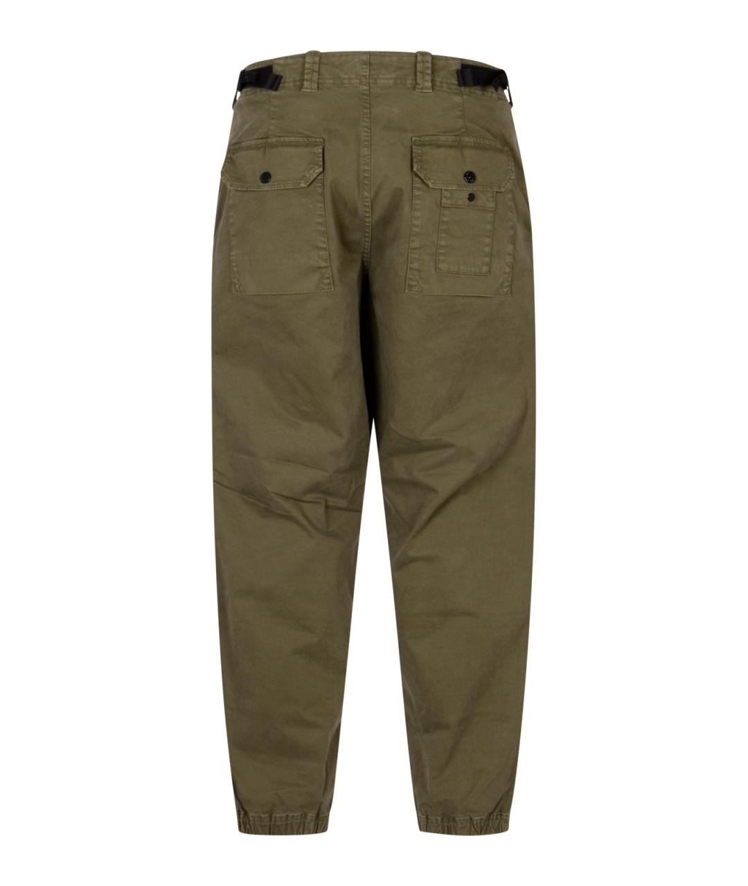 STONE ISLAND Хаки хлопковые повседневные брюки, фото 2