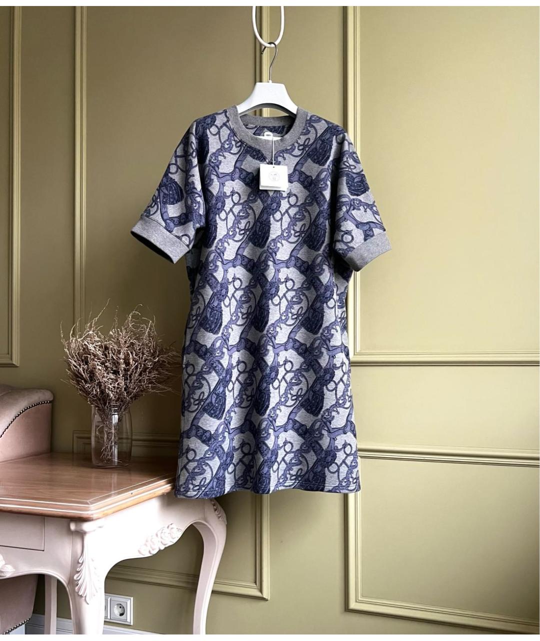 HERMES Серое повседневное платье, фото 9